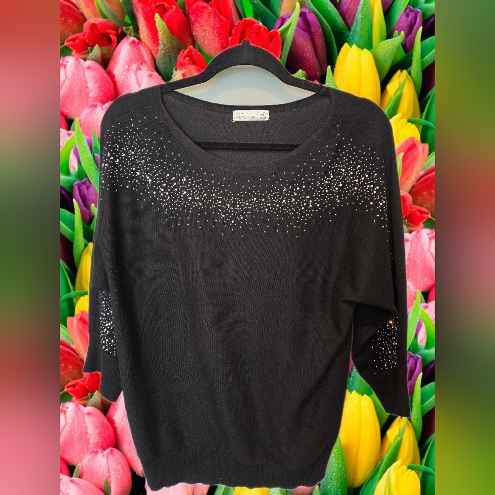89th and Madison black sparkly sweater